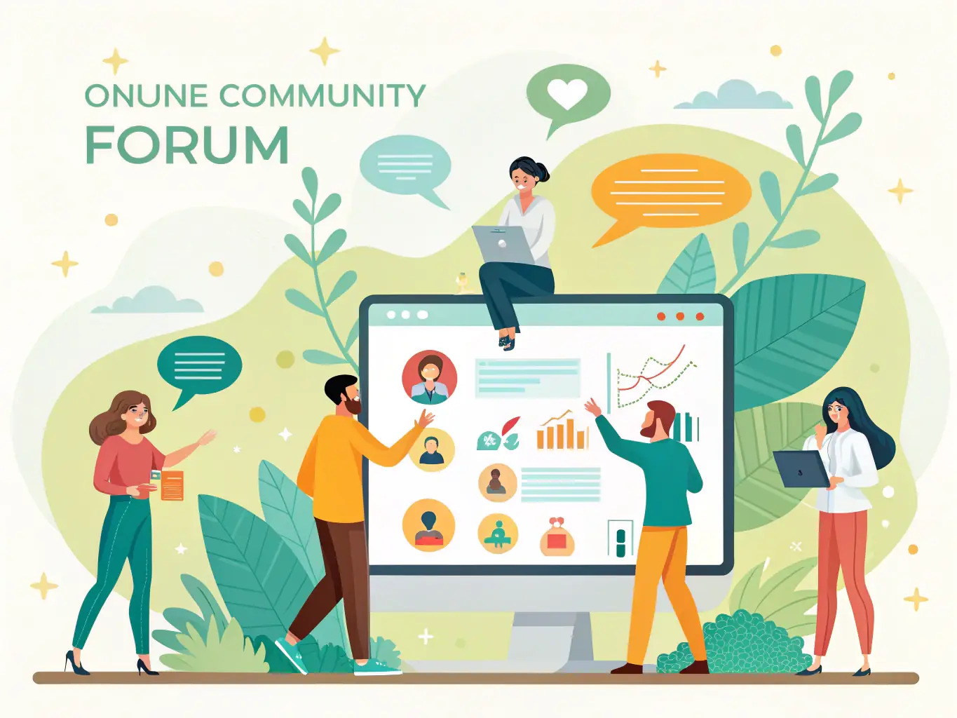 A vibrant online forum filled with entrepreneurs actively discussing business strategies, sharing insights, and offering support, set against a backdrop of motivational quotes and success stories.